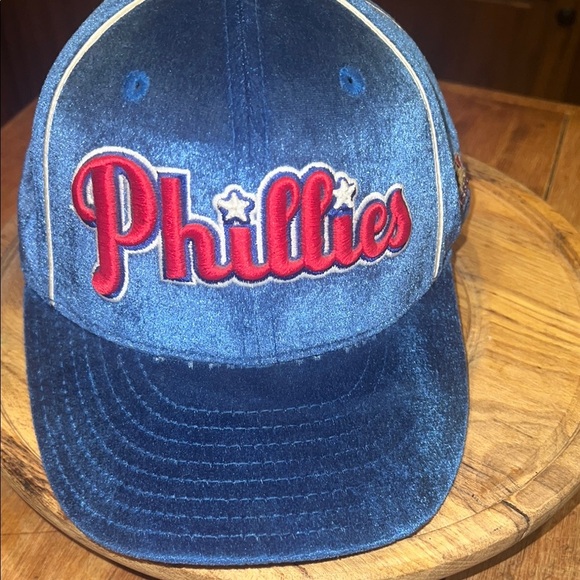 Vintage 90s American Needle Blue Velvet Phillies Hat Professional 7 Model - Picture 1 of 11